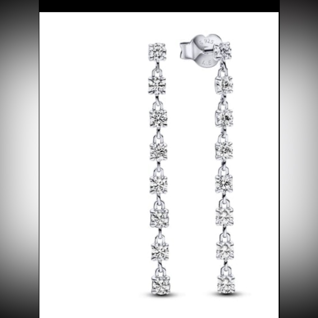 Pure Silver 8 Stone Drop Earrings